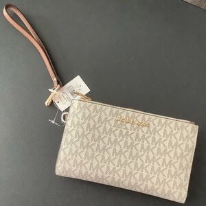 Michael Kors Tan Logo Wristlet